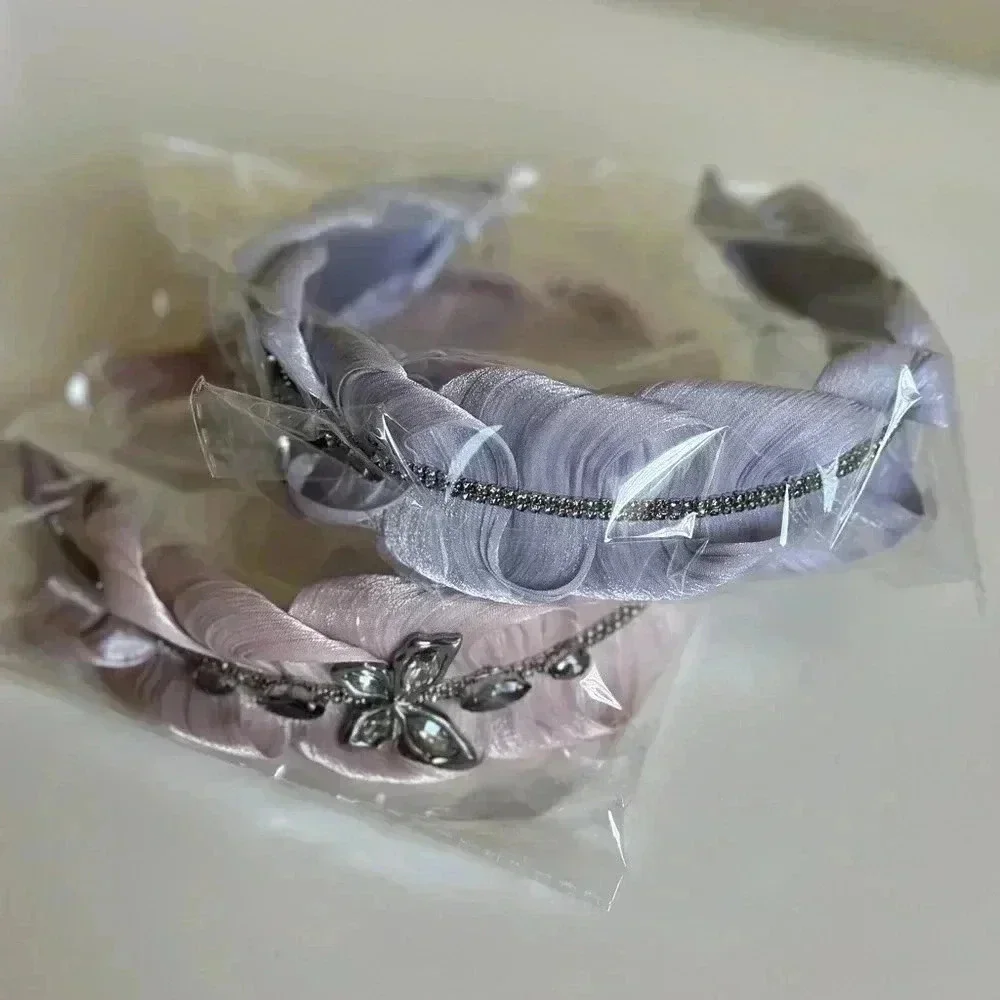 High-grade Rhinestone Chain Detail Non-slip Headband